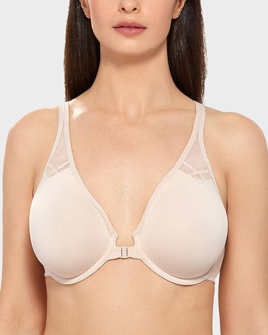 Front Closure Supportive Underwire Plunge Bra