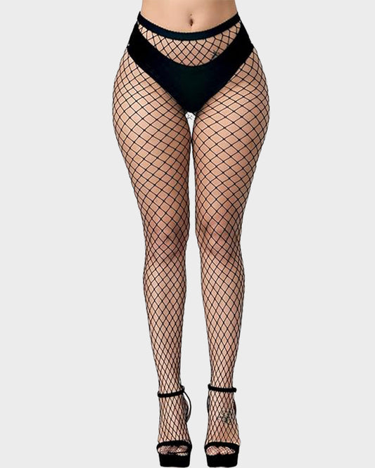 High-Waist Classic Fishnet Pantyhose – 4 Mesh Styles