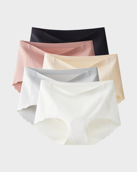 Seamless No Camel Toe Silk Antibacterial Gusset Panties (5 Pack)