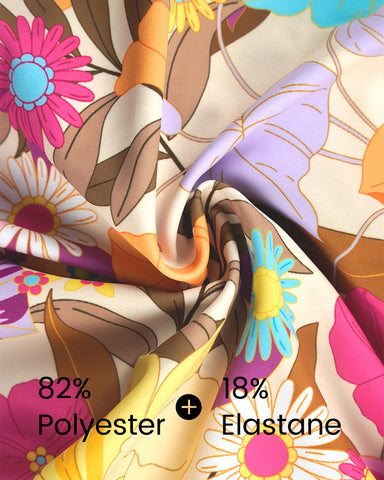 Deep V Ruffled Lace-Up Floral Print Swimsuit