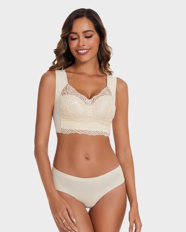 Stretch Lace Cut-Out Bra