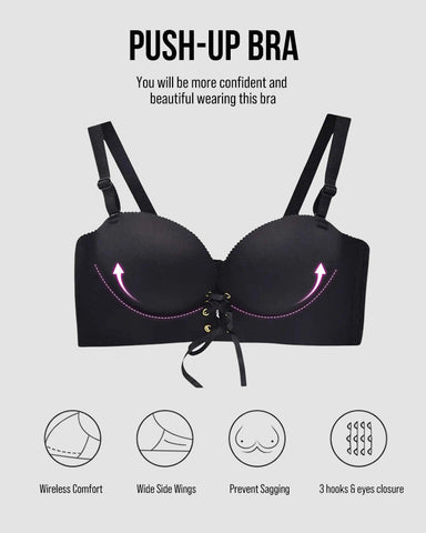Instant Boost Lace-Up Padded Push Up Bra