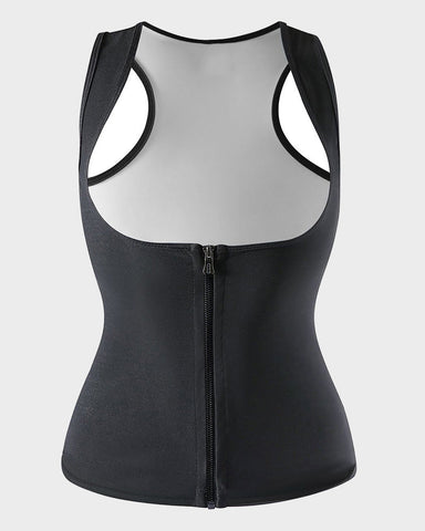Open Bust Zipper Sauna Suit Tank Top