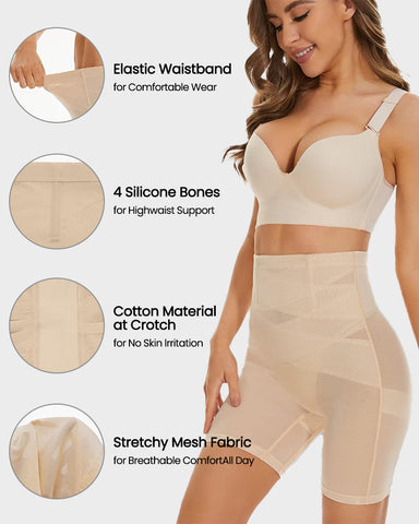 SheCurve®Mesh High Waist Shapewear Shorts