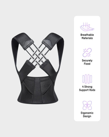 Adjustable Back Posture Corrector Brace for Women & Men