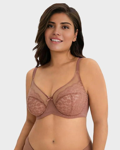 Breathable Lace Underwire Full Coverage Bra