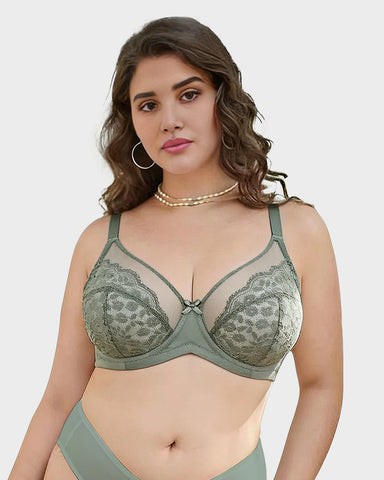 Breathable Lace Underwire Full Coverage Bra