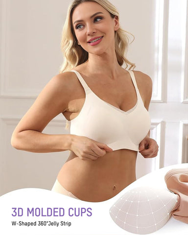 Breathable Mesh V-Neck Wireless Jelly Bra