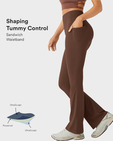 Butt-Lifting High Waist Bootcut Yoga Leggings