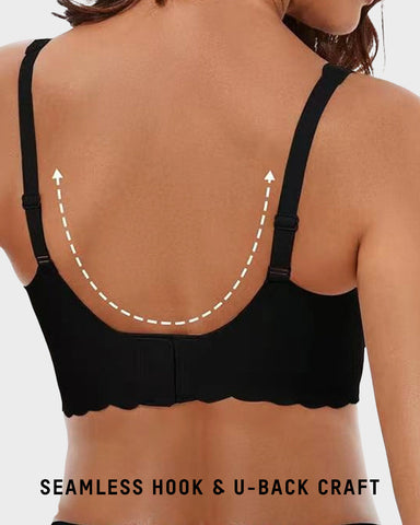 Deep V Seamless Scalloped Wireless Lift Bra