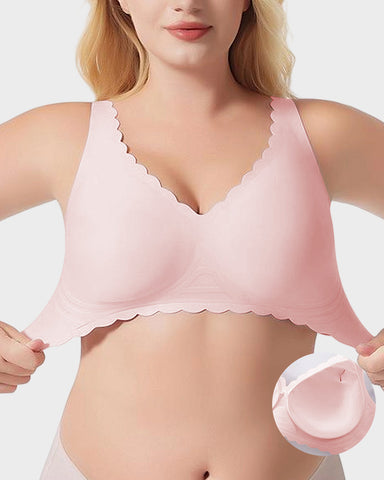 Deep V Seamless Scalloped Wireless Lift Bra
