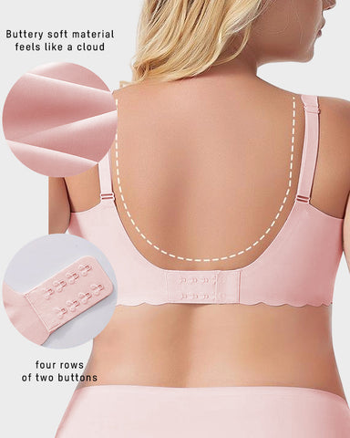 Deep V Seamless Scalloped Wireless Lift Bra