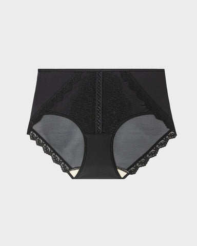 Elegant Antibacterial Mulberry Silk Mid-Waist Lace Panel Panties (3 Pack)