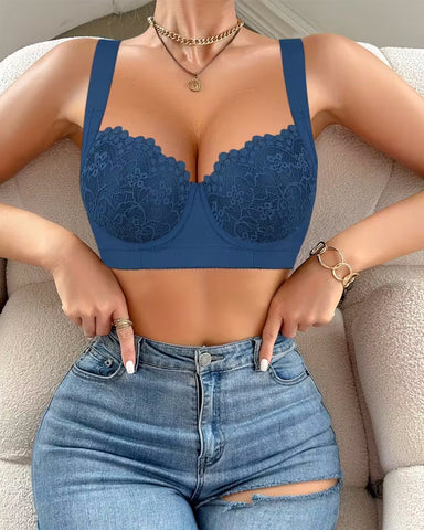 Elegant Lace Push Up Underwire Bra