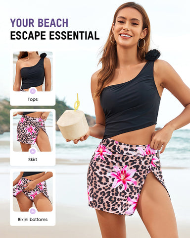 Floral One-Shoulder Cut-Out Swimdress