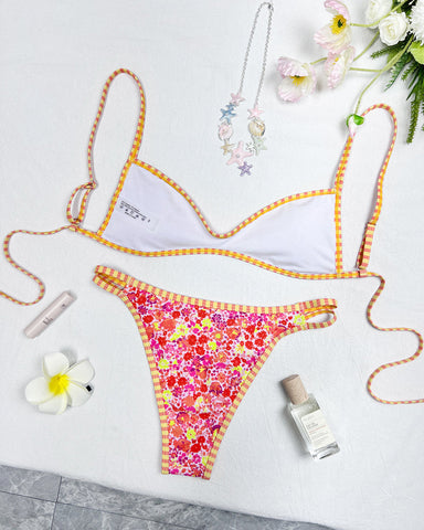 Floral Backless Two-Piece Bikini Set
