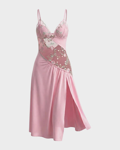 Floral Mesh Babydoll Sheer Sexy Sleepwear