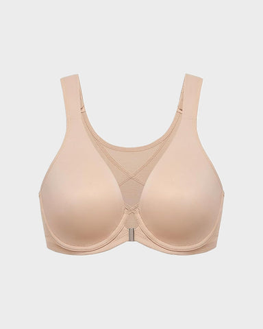 Front Closure Underwire Unlined Back Support Plunge Bra