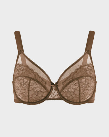 Full Coverage Lace Minimizer Bra - Petal