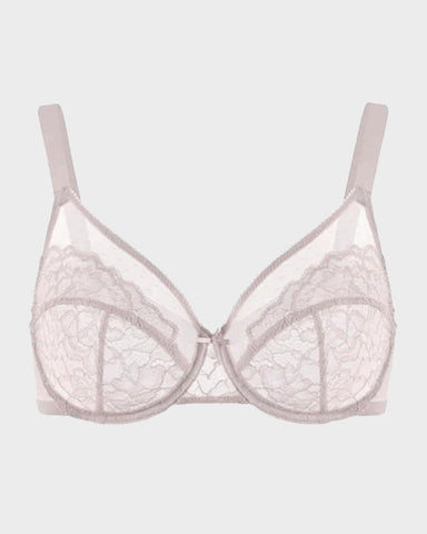 Full Coverage Lace Minimizer Bra - Petal