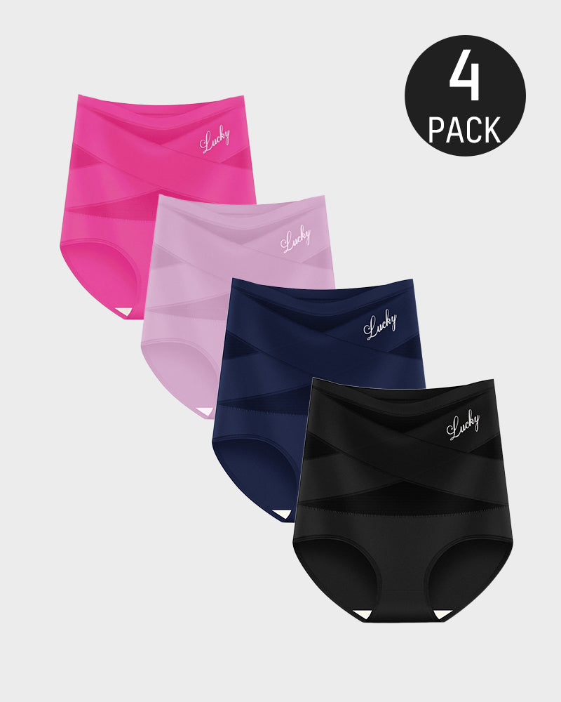 High-Waist Tummy Control Seamless Shaping Panties (4 Pack)