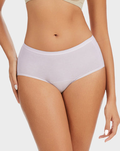 High-Waist Cotton Briefs with Extended Gusset & Antibacterial Lining (4 Pack)