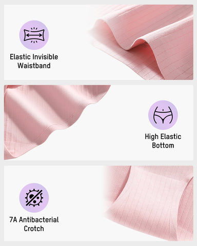 High-Waisted Cotton Seamless Lifting Briefs (4 Pack)