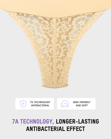 High-Waisted Seamless Lace Sculpt Shapewear Thong (2 Pack)