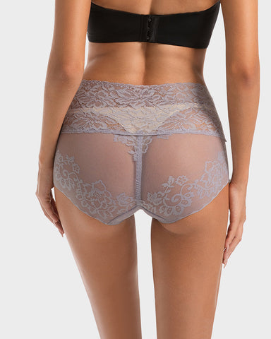 High Waist Lace V-Cut Breathable Shaping Panties (3 Pack)