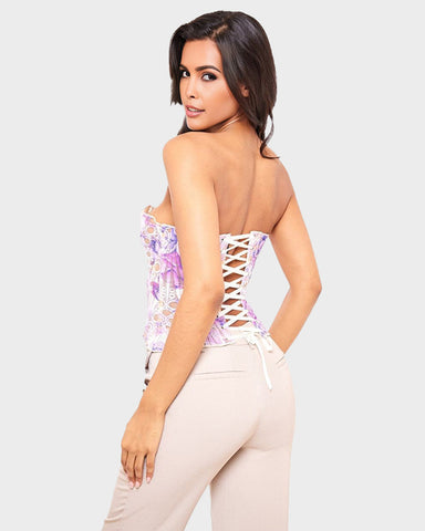 Lace-Up Tummy Control Corset Top