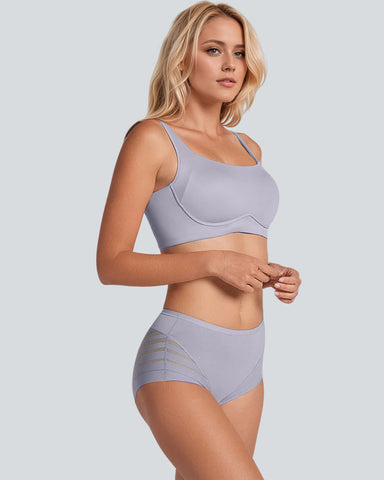 Seamless Breathable Lace Mid-Rise Panties