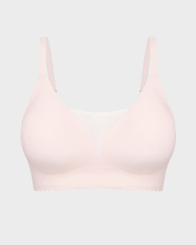 Lace Scalloped Wireless Seamless Push-Up Bra