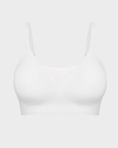 Lace Scalloped Wireless Seamless Push-Up Bra