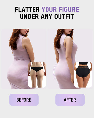 Lace Trim Cotton Hipster Panties (5 Pack)