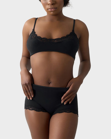 Lace Trim Wirefree Bralette & Panty Set