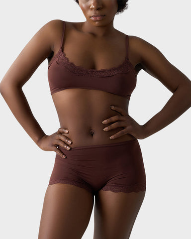 Lace Trim Wirefree Bralette & Panty Set