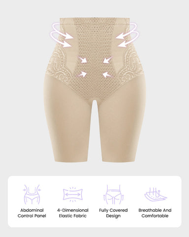 Lace High-Waisted Tummy Control Shaping Shorts(2 Pack)