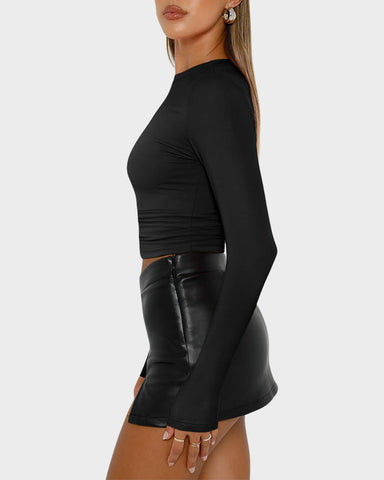 3-Pack Long Sleeve Slim Fit Crop Top