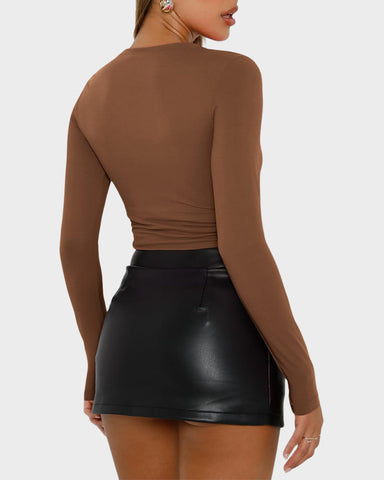 3-Pack Long Sleeve Slim Fit Crop Top