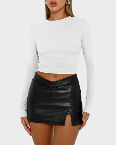 3-Pack Long Sleeve Slim Fit Crop Top