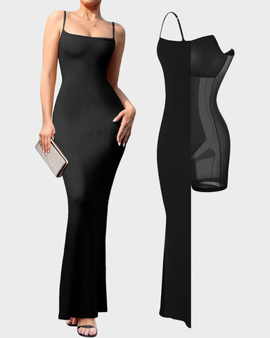 Maxi Bodycon Shapewear Dress with Built-in Bra