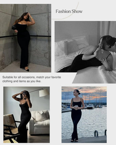 Maxi Bodycon Shapewear Dress with Built-in Bra