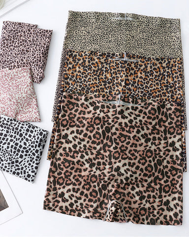 Mid-Rise Ice Silk Leopard Panties (9 Pack)