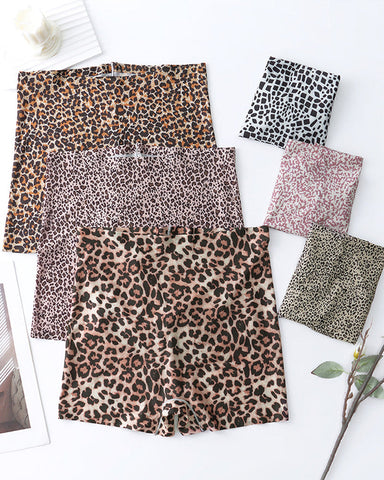 Mid-Rise Ice Silk Leopard Panties (9 Pack)