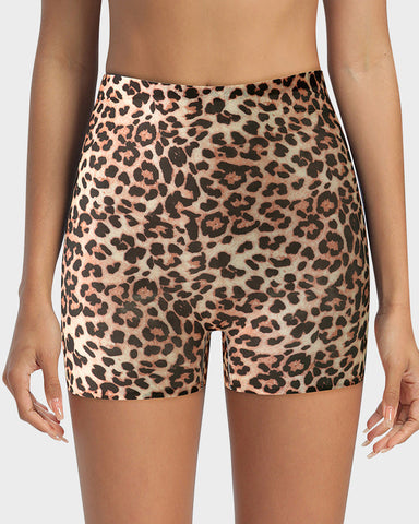 Mid-Rise Ice Silk Leopard Panties (9 Pack)
