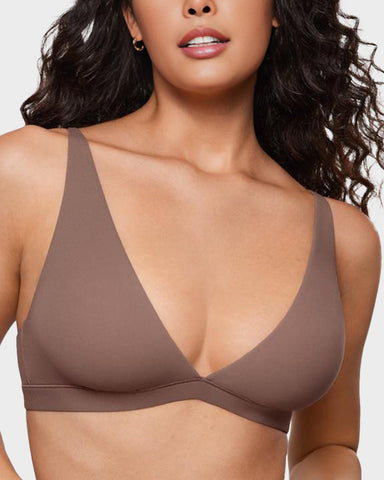 No Padding Plunge Triangle Bralette Bra
