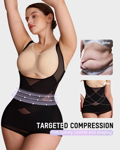 Open Bust Cross Compression Body Shaper