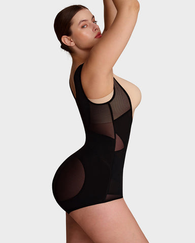 Open Bust Cross Compression Body Shaper