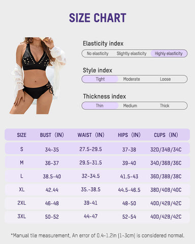 Petal Hollow V-Neck Two-Piece String Bikini Set