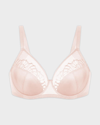 Plus-Size Pearl Shimmer Lace Minimizer Bra